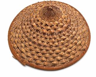 Woven Bamboo Conical Rice Hat with Inner Headband and Chin Cord