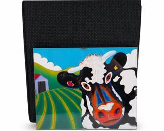 Phil Dynan & Anastasia Nelson Barnyard Series Cow Print, Glass Clip Frame