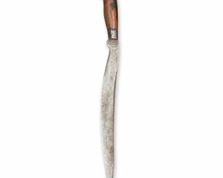 Philippine Bolo Knife with Hooked Wood Grip