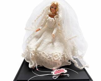 Mattel Barbie Bride in Hand-Crocheted Wedding Gown and Veil with Display Case