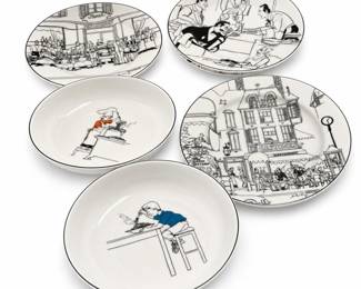 Epoch Le Restaurant by Henry Montanez, 4 Dinner Plates and 2 Pasta Bowls