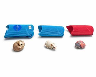 Adam Binder Editions Hedgehog, Love Bug and Mouse Palm Charms with Sleeves