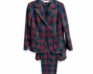 Pendleton 1970s Plaid Wool Three-Piece Suit, Size 10 Jacket, Pants and Skirt