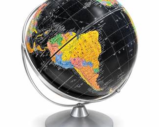 Replogle Starlight Black Ocean Raised Relief Globe on Gyro-matic Stand