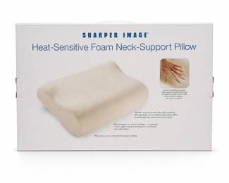 Sharper Image Heat-Sensitive Foam Neck-Support Pillow ME805, Standard, in Box