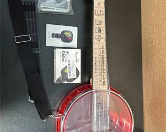 Gold Tone Little Gem LG-R Ruby See-Through Banjo Ukulele with Gig Bag and Box