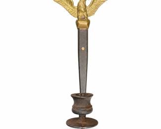 Wilton Brass Eagle and Cast Iron Candle Wall Sconce