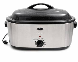 Oster 22-Quart Stainless Steel Roaster Oven CKSTRS23-SB-W with Rack and Box