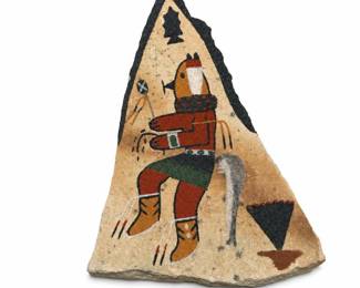 Ernest Hunt Navajo Yei-Bei-Chai Dancer Sand Painting on Stone, Dated 1982