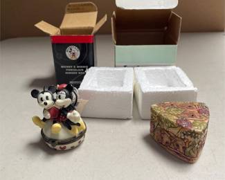 Harmony Kingdom Jardinia Strawberry Fields Box and Midwest Mickey & Minnie Box