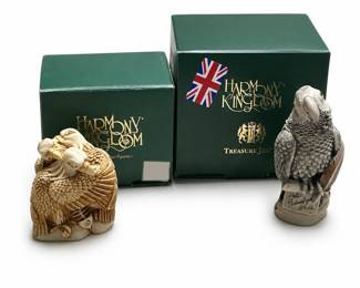 Harmony Kingdom Queen's Counsel Eagles and Signed Talk of the Town Parrot Boxes