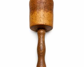 Wood Carver's Mallet, Round Turned Head and Contrasting Wood Handle