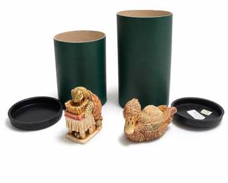 Harmony Kingdom Quiet Waters Duck and Wishful Thinking Tortoise Boxes, Retired