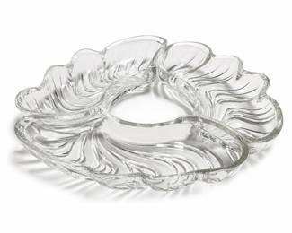 Kromex Swirl Glass Lazy Susan Relish Dishes, Set of Three
