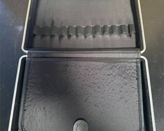 Silver Aluminum 12-Pen Case with Scrolled Corners, Levenger Box