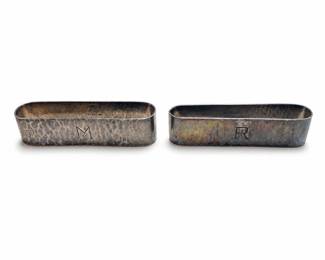 Randahl Hand-Wrought Sterling Silver Napkin Ring Pair, Early JOR Mark, 63 Grams
