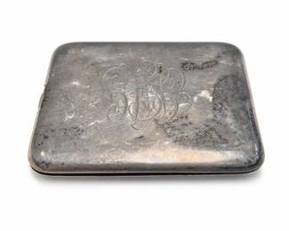 Clarence A. Vanderbilt Sterling Silver Cigarette Case, Gilt Interior, 120 Grams