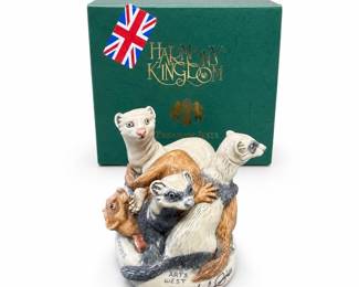 Harmony Kingdom Tangled Up in You Ferret Box Figurine by Peter Calvesbert