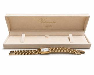 Marcel Drucker Collection Ladies Gold-Tone Rectangular Quartz Watch, 22-150