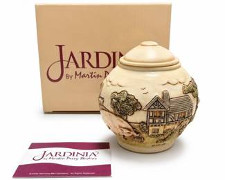 Harmony Kingdom Jardinia Weaver's Cottage Resin Lidded Jar with Box