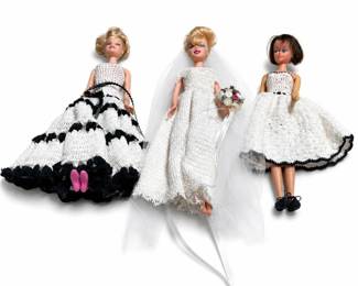Mattel Barbie, Disney Cinderella and Brunette Fashion Doll in Crochet Gowns