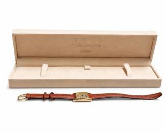 Armitron 25/4712 Women's Gold-Tone Quartz Tank Watch, Brown Leather Strap