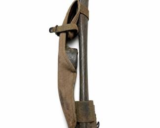 U.S. M-1910 Intrenching Pick-Mattock with Khaki Canvas Carrier