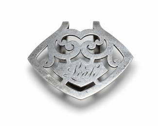 R. Wallace & Sons Sterling Silver Napkin Clip #152, Engraved Leah, 14 Grams