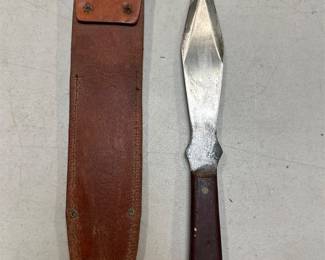 Olsen OK Throwing Knife with Micarta Handle and Olsen Leather Sheath