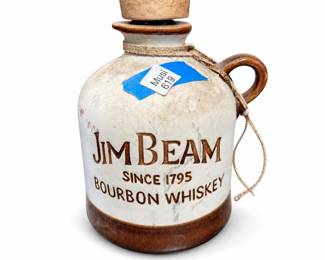 Jim Beam Regal China Bourbon Whiskey Jug with Cork Stopper and Leather Cord