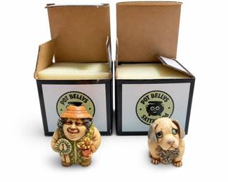 Harmony Kingdom Pot Bellys Flower Potter and Bowwow's Blues Trinket Boxes