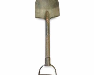 Short D-Handle Round-Point Shovel in Olive Drab Paint