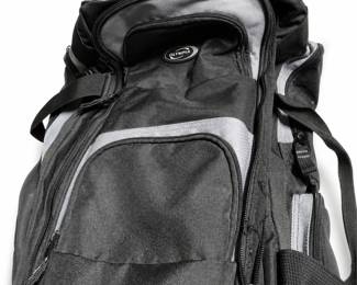 Olympia 8-Pocket Rolling Duffel Bag in Black and Gray