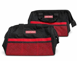 Craftsman Large Mouth Tool Bags with Mesh Front Pockets, Set of Two