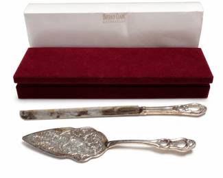 Beverly Clark Collection Silver-Plated Cake Knife and Server Set with Box