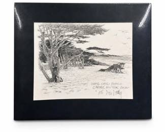 Don Davey "White Sand Beach, Carmel by the Sea" Print, © 1978, Matted