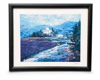 Alex Perez Lavender in Provence Seriolithograph, Signed, Framed