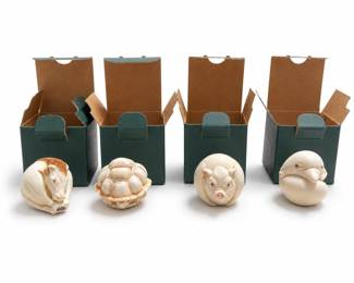 Harmony Kingdom Retired Roly Polys by Adam Binder: Dom, Botero, Curly and Mae