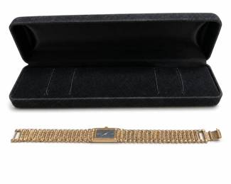 Seiko 2E20-5110 Women's Gold-Tone Rectangular Quartz Dress Watch