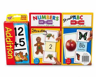 Trend Addition and Hinkler Slide & Learn Numbers and ABC Flash Card Sets