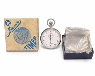 Minerva 1/10-Second Stopwatch with 10-Minute Register and Original Timer Box