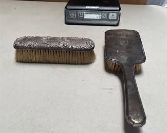 Gorham Repoussé Sterling Clothes Brush and R. Wallace Sterling Hair Brush