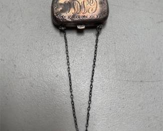 Webster Sterling Double Coin Holder with Chain and 1887 Seated Liberty Dime