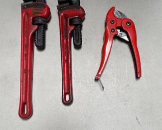 Ridgid Heavy Duty Straight Pipe Wrench Pair with S-25 PVC Pipe Cutter