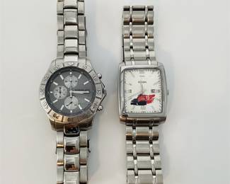 Fossil Speedway CH-2331 & CN Service Award Stainless Steel Watches