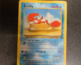 Pokémon TCG Krabby 51/62 Fossil Card, Unlimited