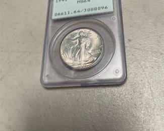 1941 Walking Liberty Silver Half Dollar PCGS MS64, Green Label Holder