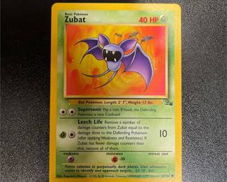 Pokémon TCG Zubat 57/62 Fossil Card, Unlimited