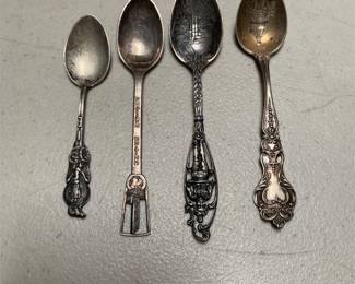 Th. Marthinsen United Nations and 1915 PPIE Sterling Souvenir Spoons, Lot of 4