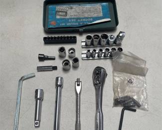 Craftsman Ratchet, Allen Spinner Handle, Sockets and Hex Driver Bit Set Lot